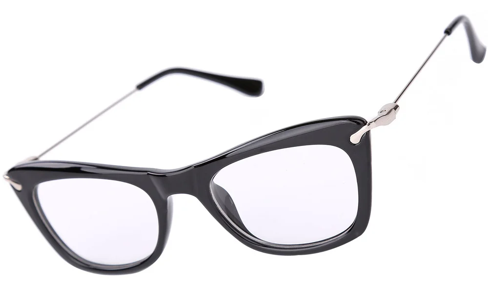 Agstum Cat Eye Womens Glasses Frame With Metal Arms Eyeglasses Full Rim Clear