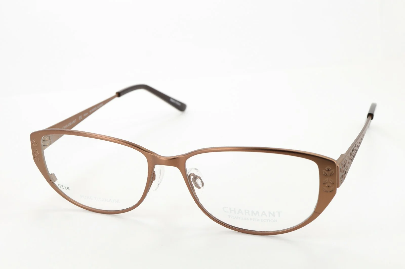 CHARMANT CH12077 BR Brown 52-15-140 Frames PURE TITANIUM Flex Hinge w/Case G114 2