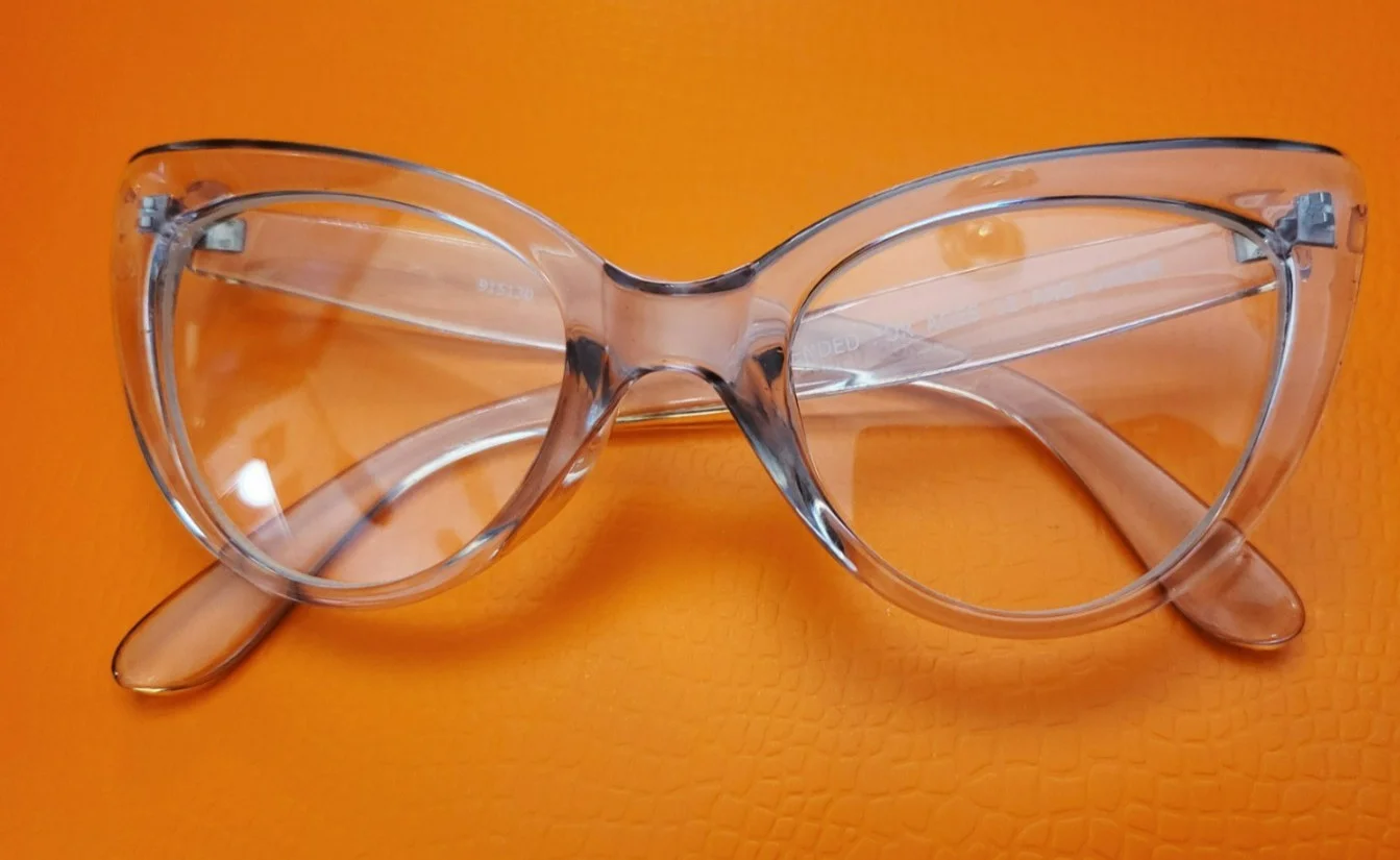 Slim Cat Eye BLACK Clear Crystals Sexy RETRO PInUP WaYfe Eyeglasses Frames 1317 4